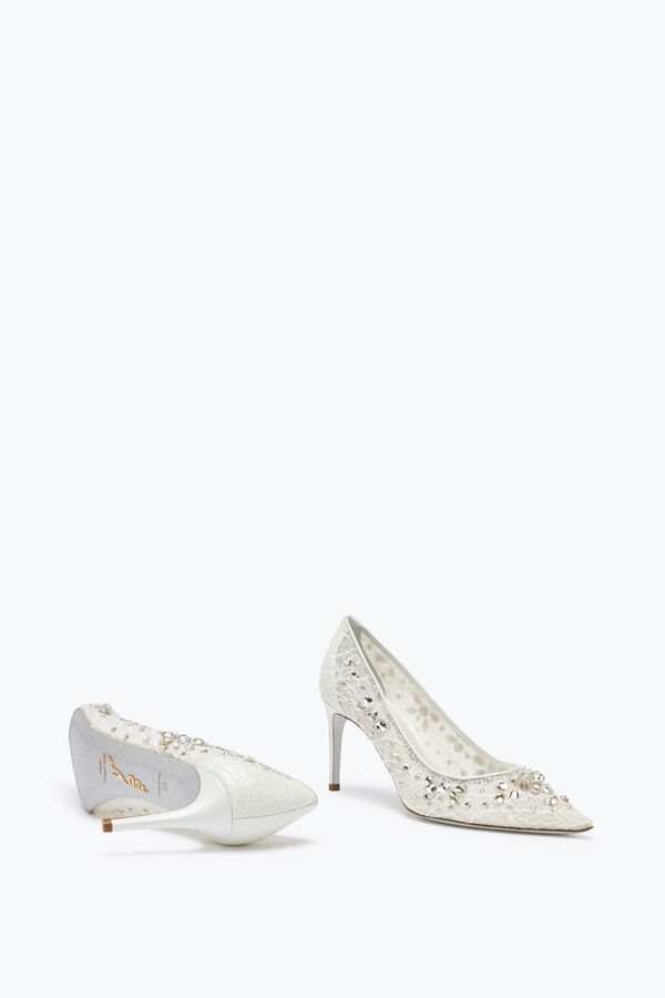 jeweled cinderella kristall weiß pumpen 80 rene caovilla