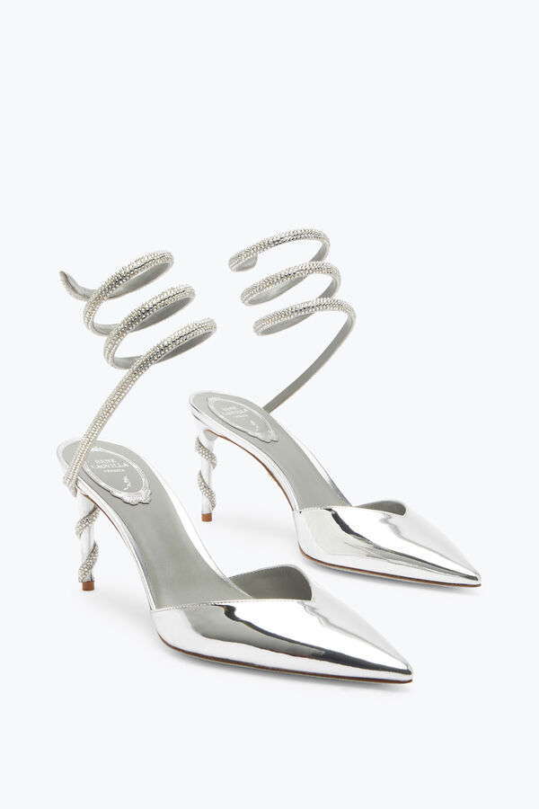 jeweled margot silber pumpe 80 rene caovilla