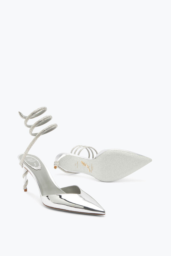 jeweled margot silber pumpe 80 rene caovilla