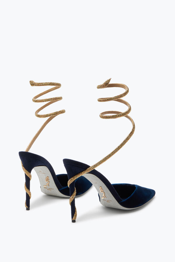 jeweled margot deep blue slingback pump 105 rene caovilla