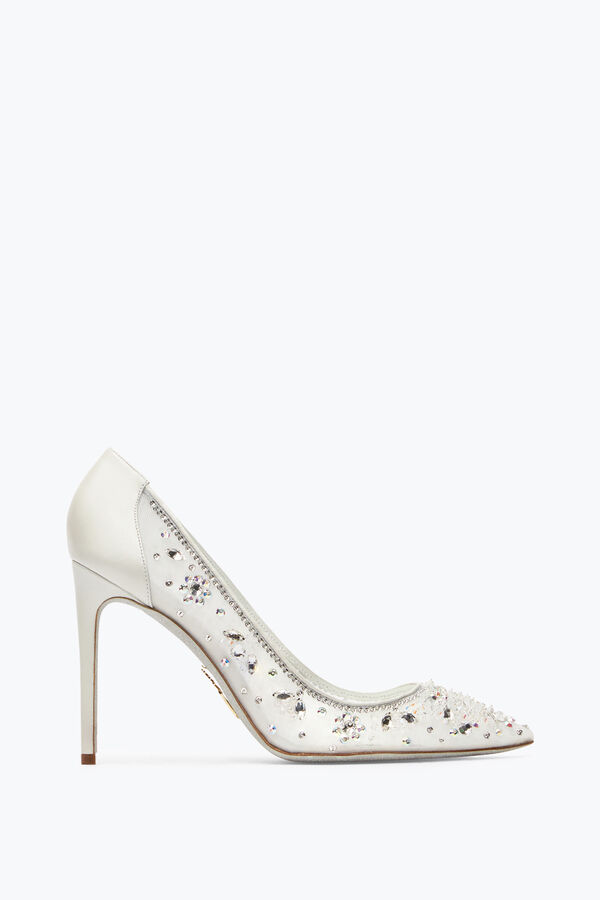 jeweled cinderella weiß pumpe 105 rene caovilla