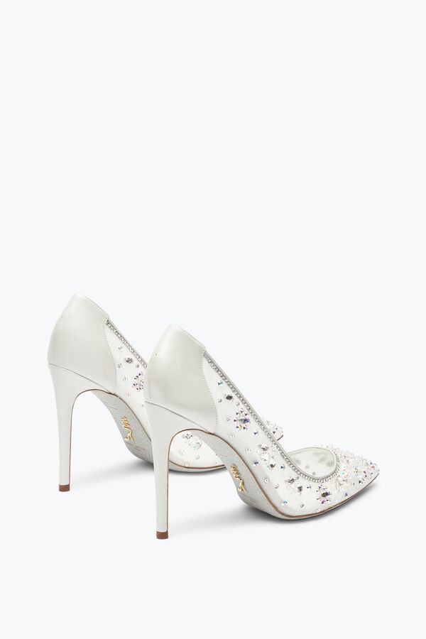 jeweled cinderella weiß pumpe 105 rene caovilla