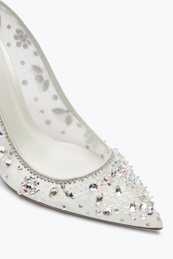 jeweled cinderella weiß pumpe 105 rene caovilla