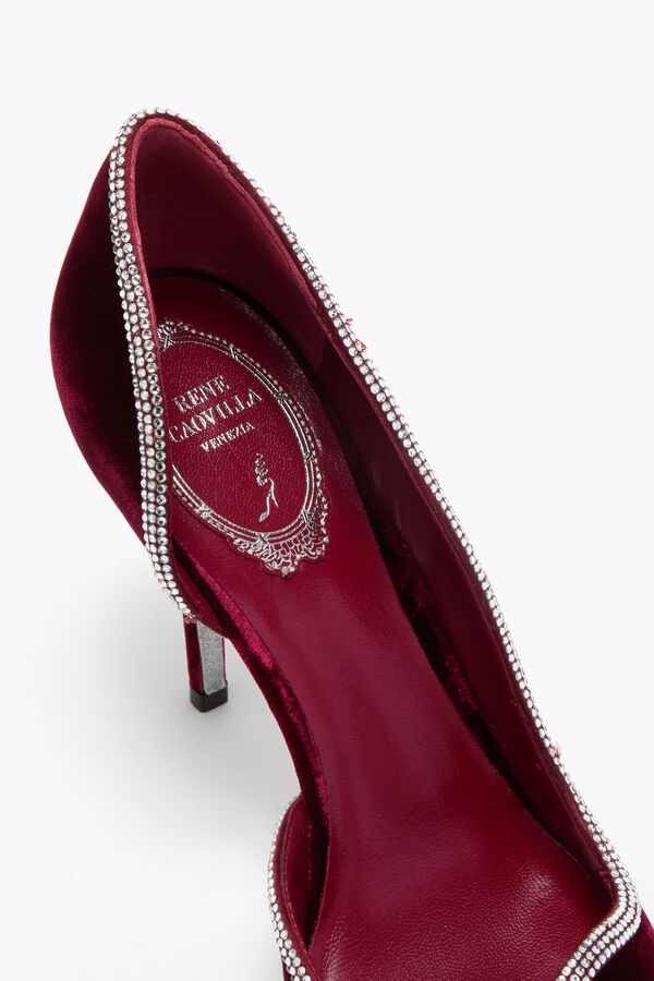 jeweled onda burgund samt pumpe 100 rene caovilla