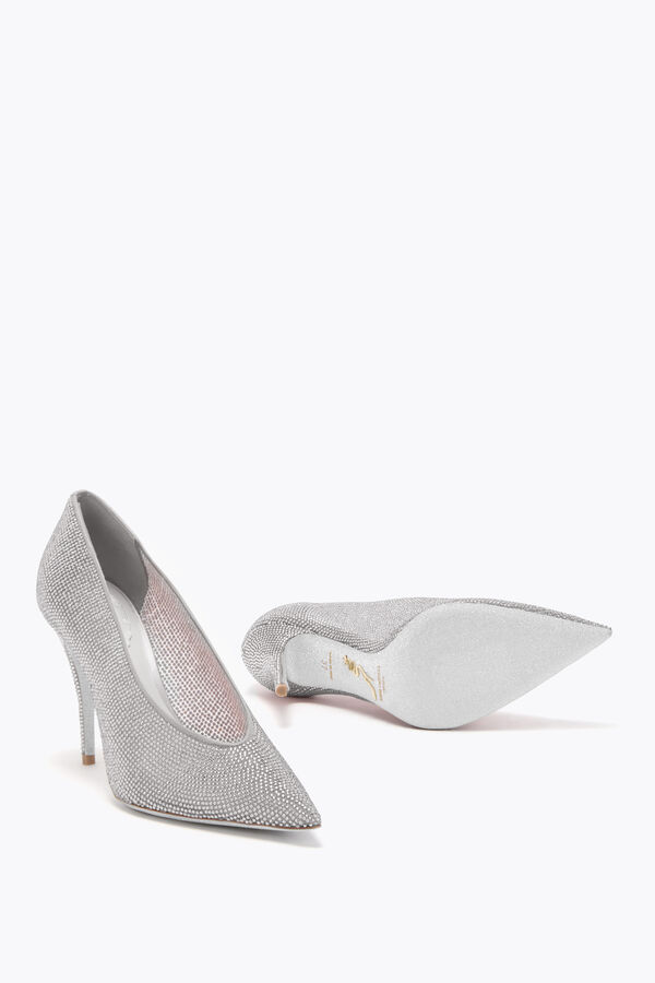 jeweled jinny silber pumpe 100 rene caovilla