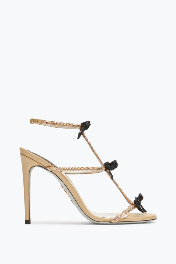 jeweled caterina neutral sandale mit schwarz und gold kristalle 105 rene caovilla