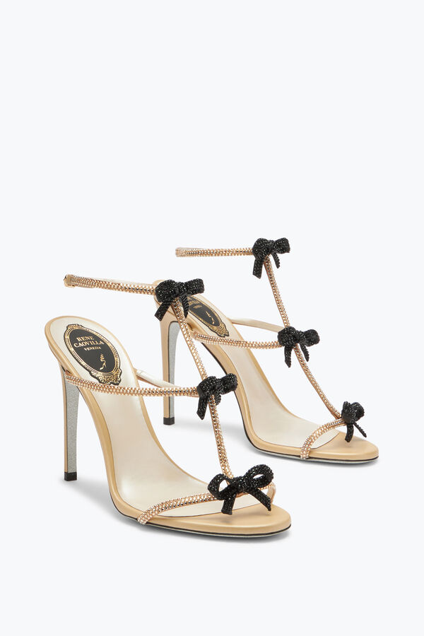 jeweled caterina neutral sandale mit schwarz und gold kristalle 105 rene caovilla