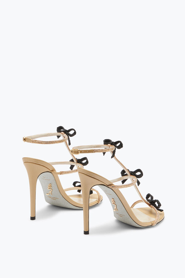 jeweled caterina neutral sandale mit schwarz und gold kristalle 105 rene caovilla