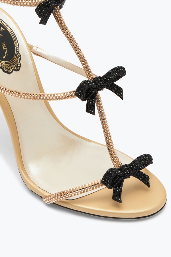 jeweled caterina neutral sandale mit schwarz und gold kristalle 105 rene caovilla