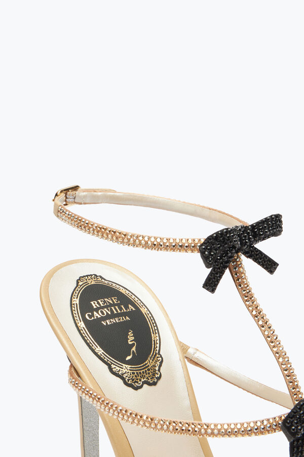jeweled caterina neutral sandale mit schwarz und gold kristalle 105 rene caovilla