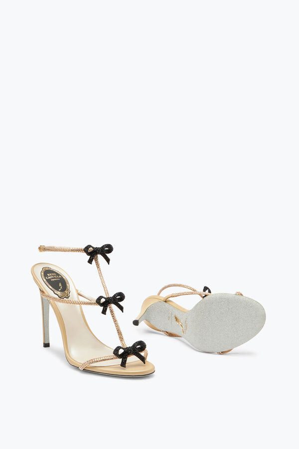 jeweled caterina neutral sandale mit schwarz und gold kristalle 105 rene caovilla