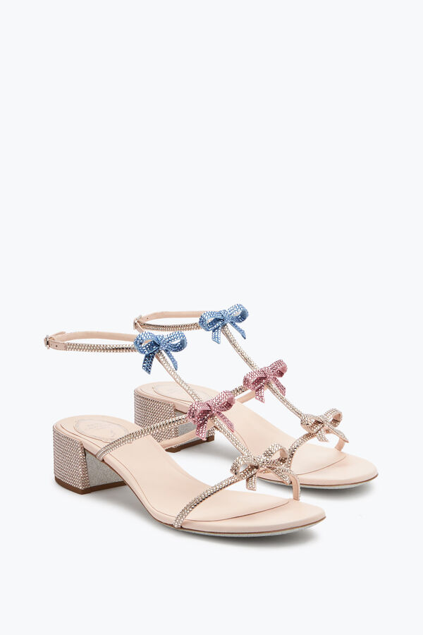 jeweled caterina pfirsich-sandale mit multicolor-kristallen 40 rene caovilla