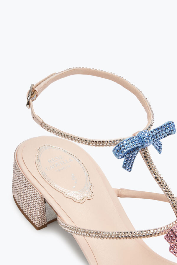 jeweled caterina pfirsich-sandale mit multicolor-kristallen 40 rene caovilla