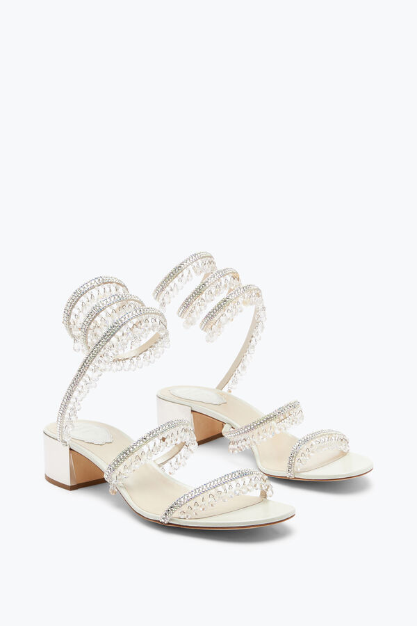 jeweled kronleuchter elfenbein sandale 40 rene caovilla