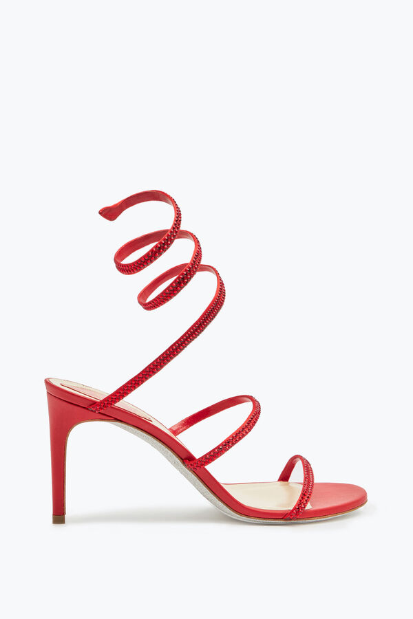 jeweled cleo rot sandale 80 rene caovilla