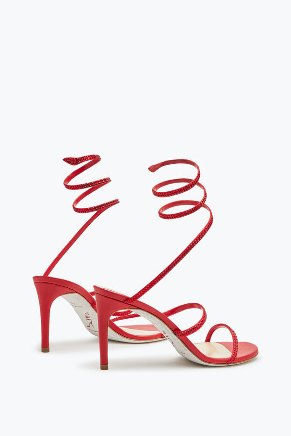 jeweled cleo rot sandale 80 rene caovilla