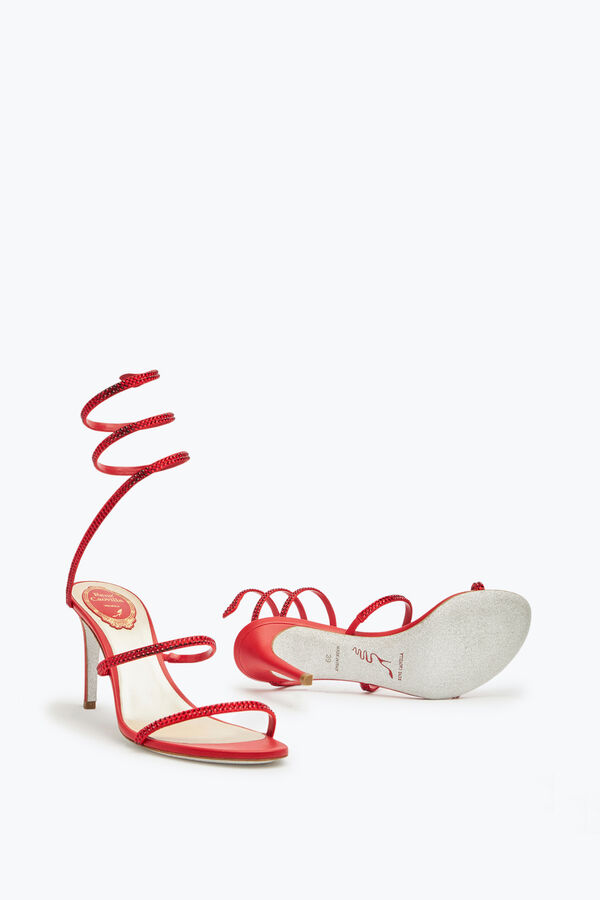 jeweled cleo rot sandale 80 rene caovilla