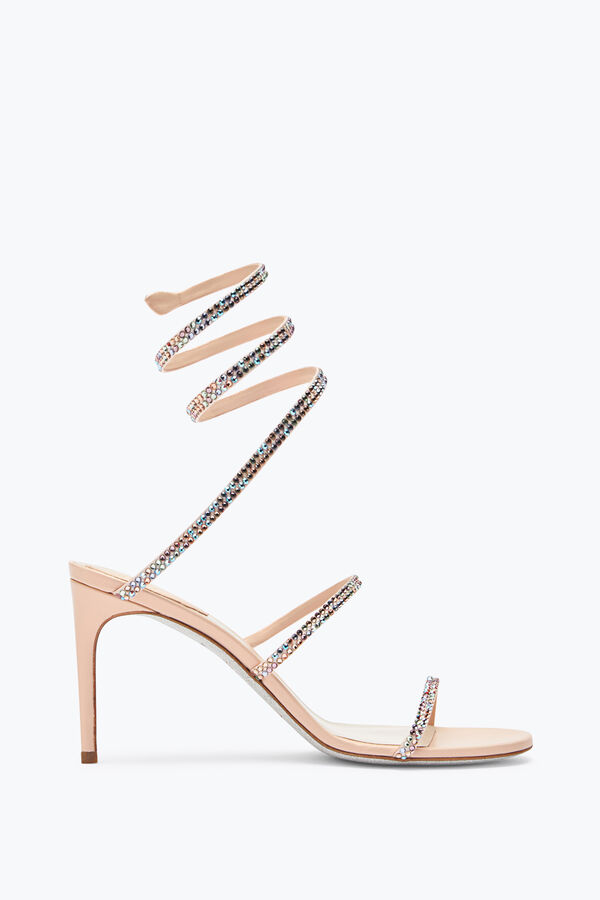 jeweled cleo rosa und mehrfarbige sandale 80 rene caovilla
