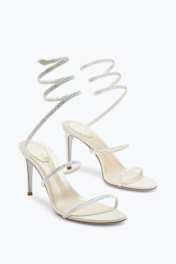 jeweled satin jewel sandalen cleo rene caovilla