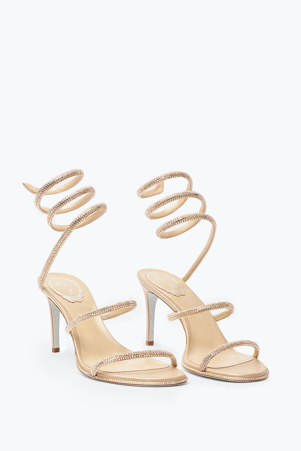 jeweled cleo neutral sandal 80 rene caovilla