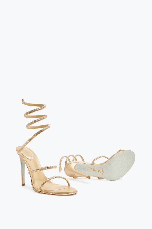 jeweled cleo gold sandal 105 rene caovilla