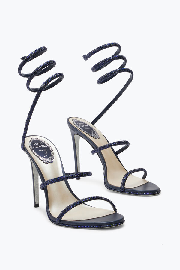 jeweled cleo crystal midnight blue sandal 105 rene caovilla