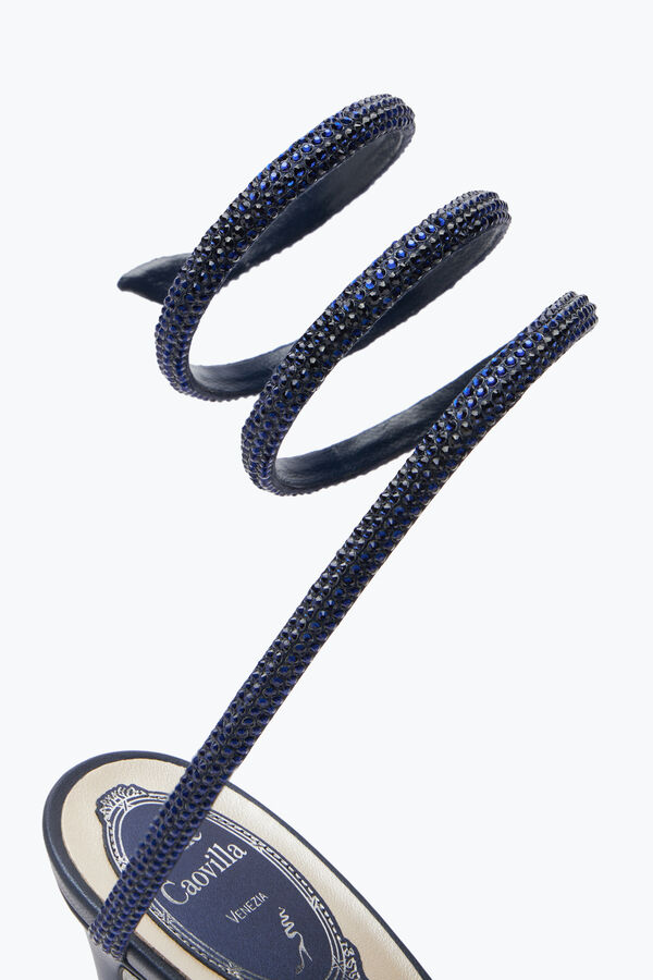 jeweled cleo crystal midnight blue sandal 105 rene caovilla