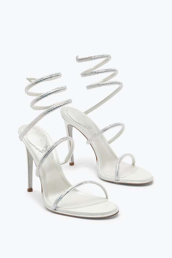 jeweled cleo 105 crystal elfenbein sandale rene caovilla