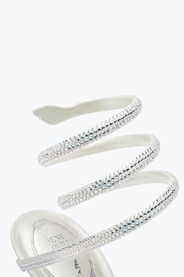 jeweled cleo 105 crystal elfenbein sandale rene caovilla