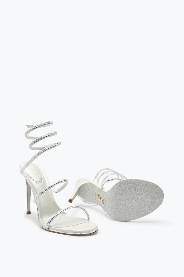 jeweled cleo 105 crystal elfenbein sandale rene caovilla