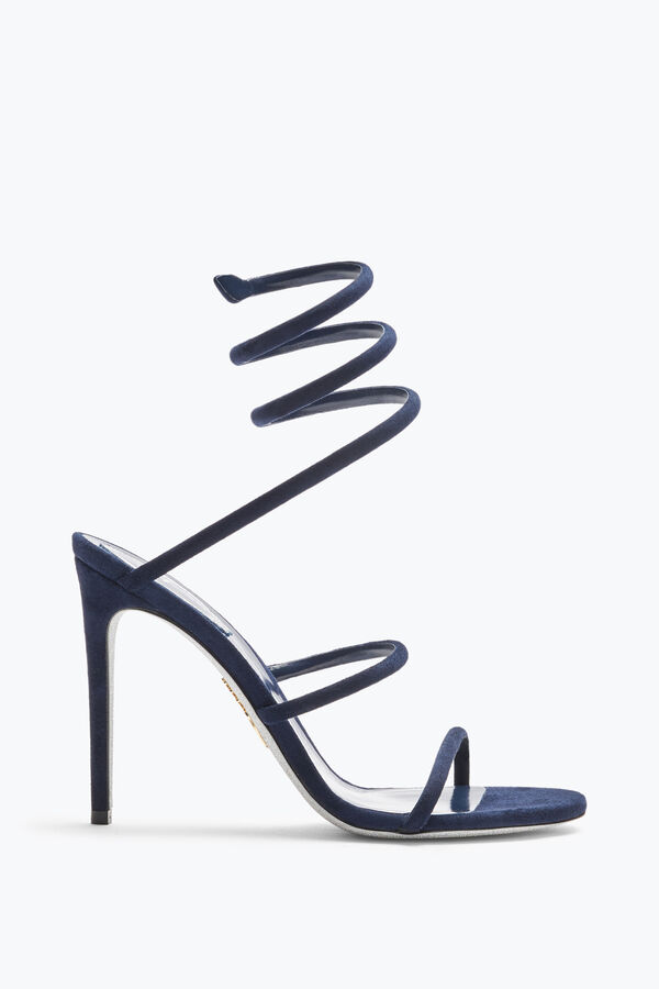 jeweled cleo blau suede sandale 105 rene caovilla