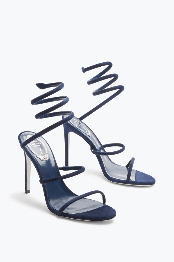 jeweled cleo blau suede sandale 105 rene caovilla