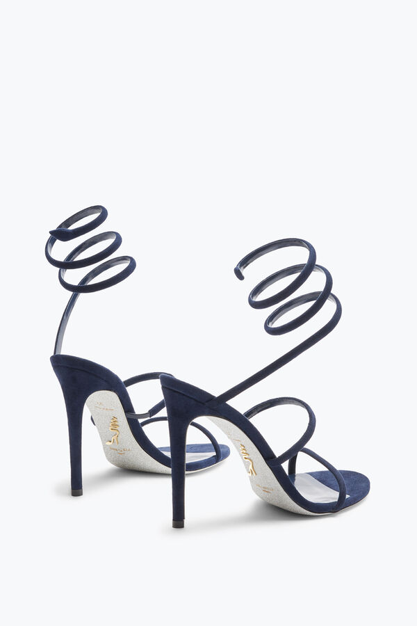 jeweled cleo blau suede sandale 105 rene caovilla