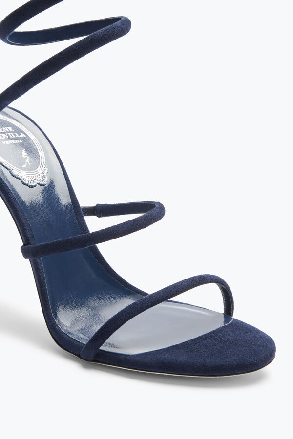 jeweled cleo blau suede sandale 105 rene caovilla