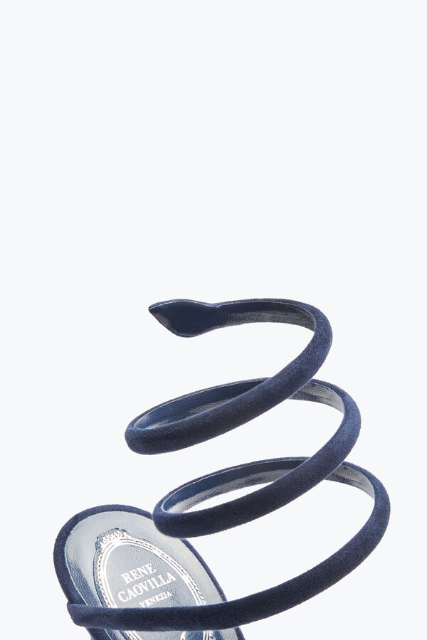 jeweled cleo blau suede sandale 105 rene caovilla