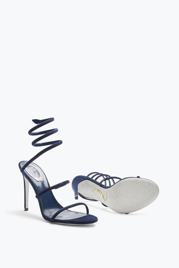 jeweled cleo blau suede sandale 105 rene caovilla