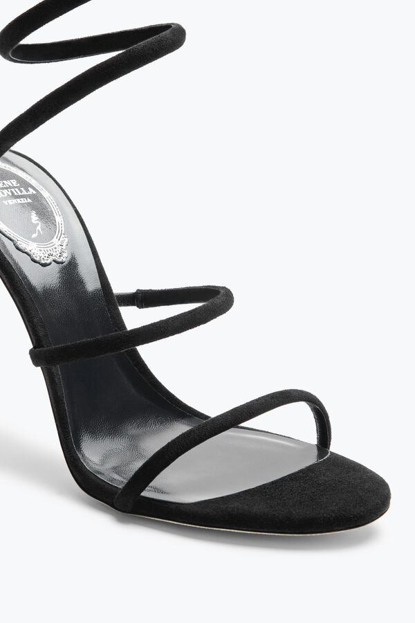 jeweled cleo schwarz wildleder sandale 105 rene caovilla