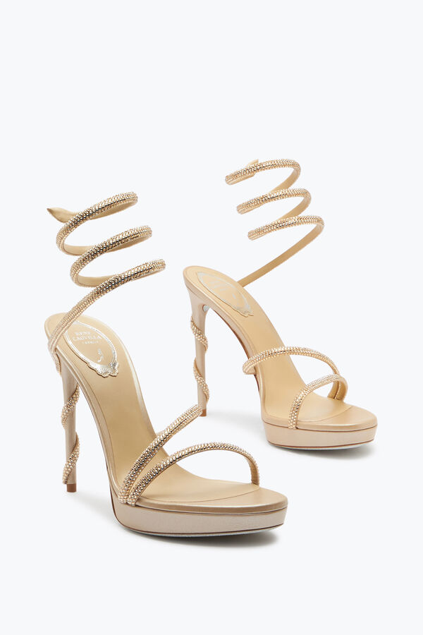 jeweled margot champagner-plattform sandale 120 rene caovilla