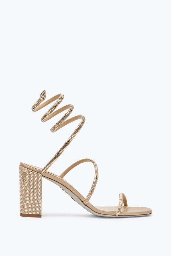 jeweled cleo crystal beige sandale 80 rene caovilla