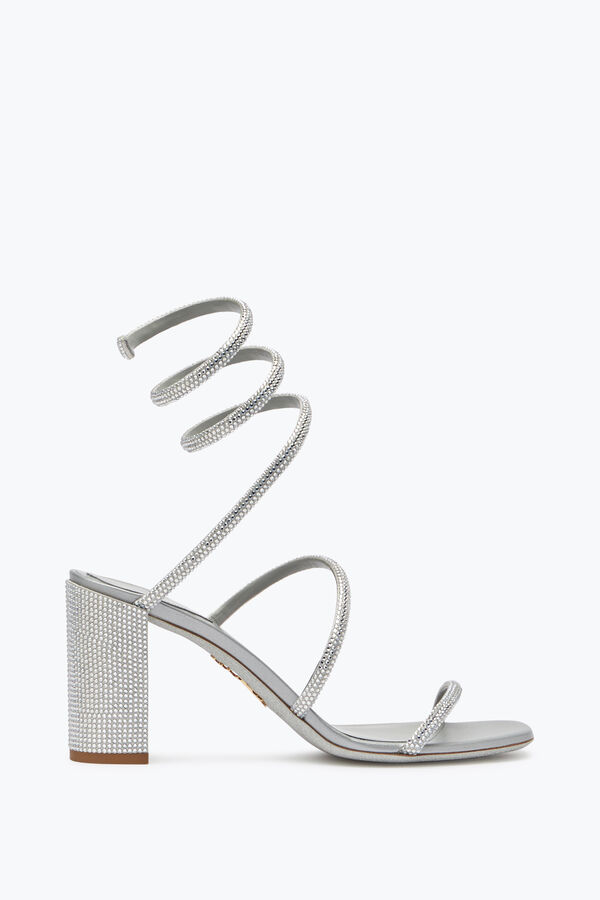 jeweled cleo crystal grau sandale 80 rene caovilla