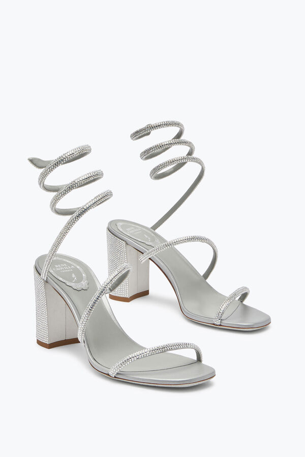 jeweled cleo crystal grau sandale 80 rene caovilla