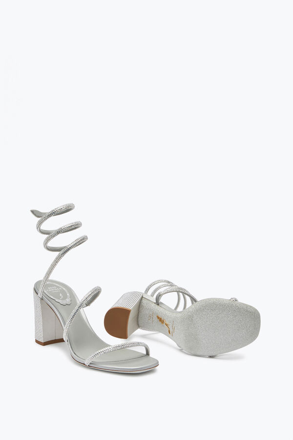 jeweled cleo crystal grau sandale 80 rene caovilla