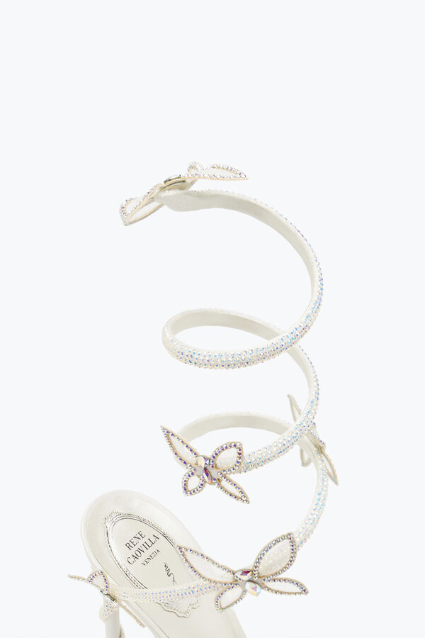 jeweled margot weiße sandale mit schmetterlinge 105 rene caovilla