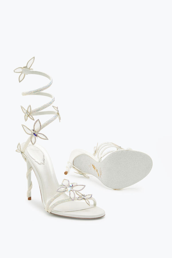 jeweled margot weiße sandale mit schmetterlinge 105 rene caovilla