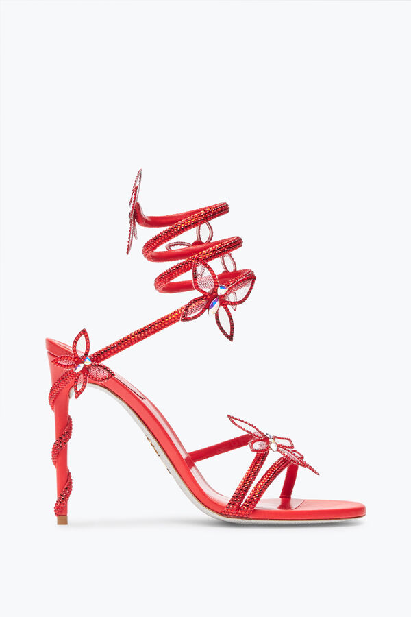 jeweled margot red butterfly sandal 105 rene caovilla