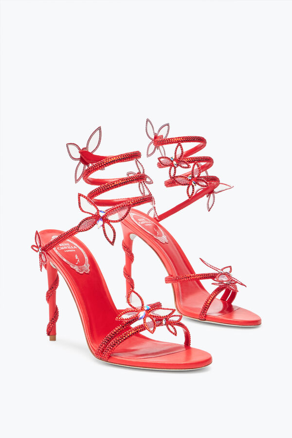 jeweled margot red butterfly sandal 105 rene caovilla