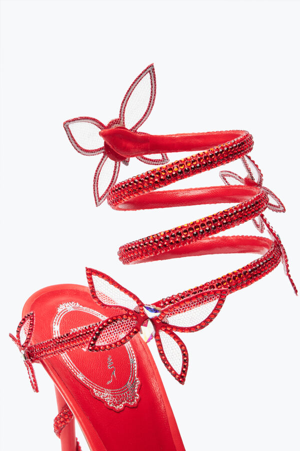 jeweled margot red butterfly sandal 105 rene caovilla