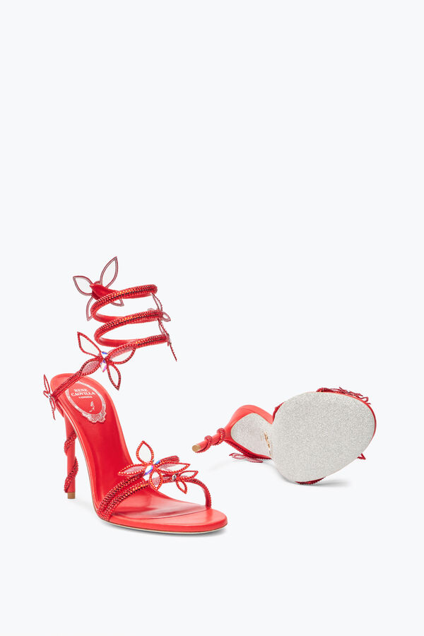 jeweled margot red butterfly sandal 105 rene caovilla