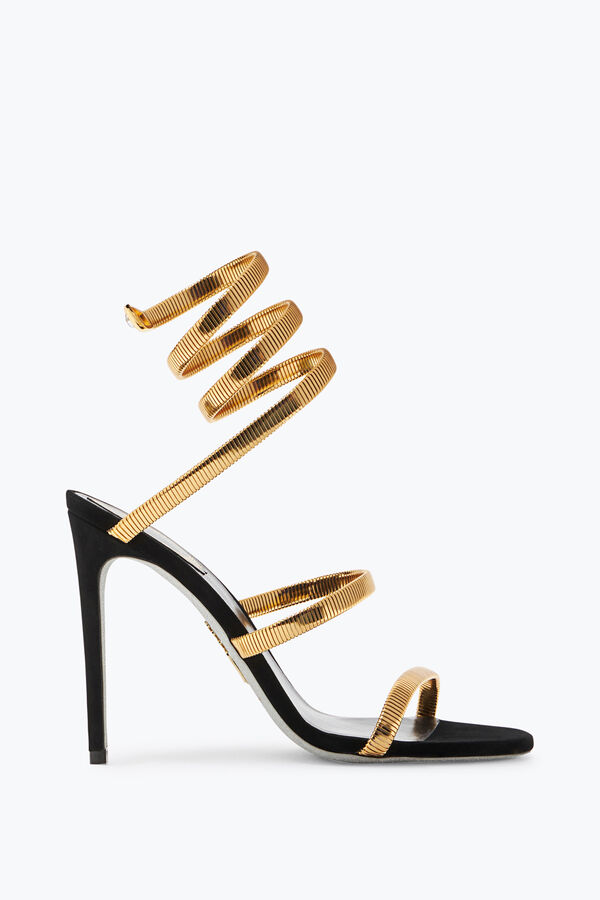 jeweled juniper schwarz und gold sandal 105 rene caovilla
