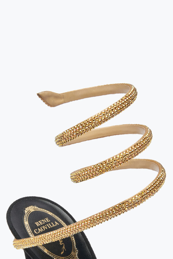 jeweled margot black suede und gold platform sandal 120 rene caovilla